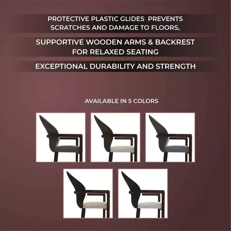LeisureMod Opaline Set of 2 Wooden Dining Arm Chairs with Leather or Velvet Upholstery, Modern Accent Chairs for Dining Rooms