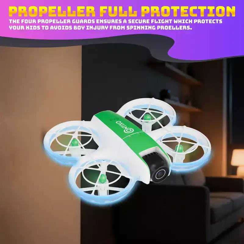 Contixo F15 Astro Kids Drone, HD Camera, 2.4 Screen Remote, Auto Hover, 2 Batteries, RGB Light 3D Flip Drones Toys Gift for Boys Girls- Green