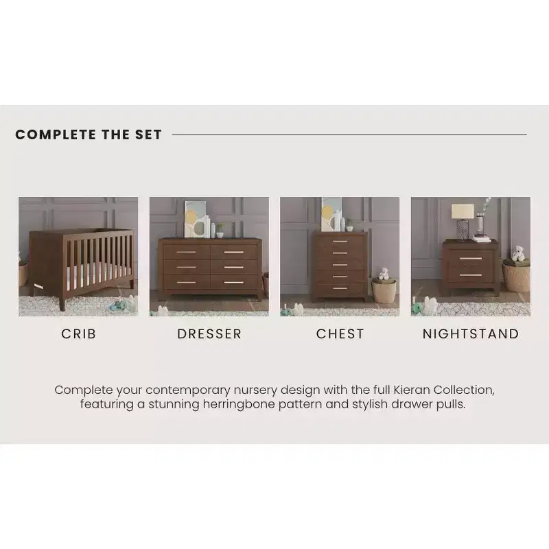 Child Craft Kieran 2 Drawer Nightstand for Nursery or Bedroom, Large Storage Drawers, Made of Sturdy Pinewood, Non-Toxic, Baby Safe Finish