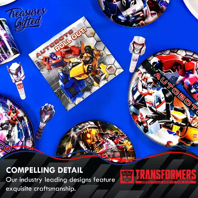 Treasures Gifted Transformers Party Tableware Starter Set for 16 Guests