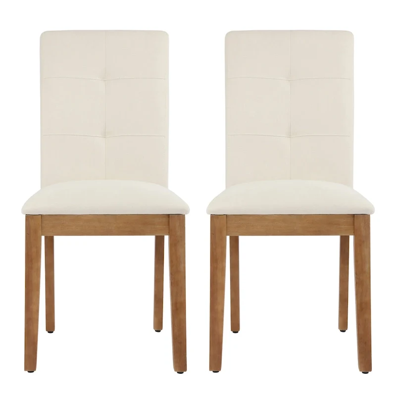 Upholstered Dining Chairs with Tufted High Back and Brushed Legs