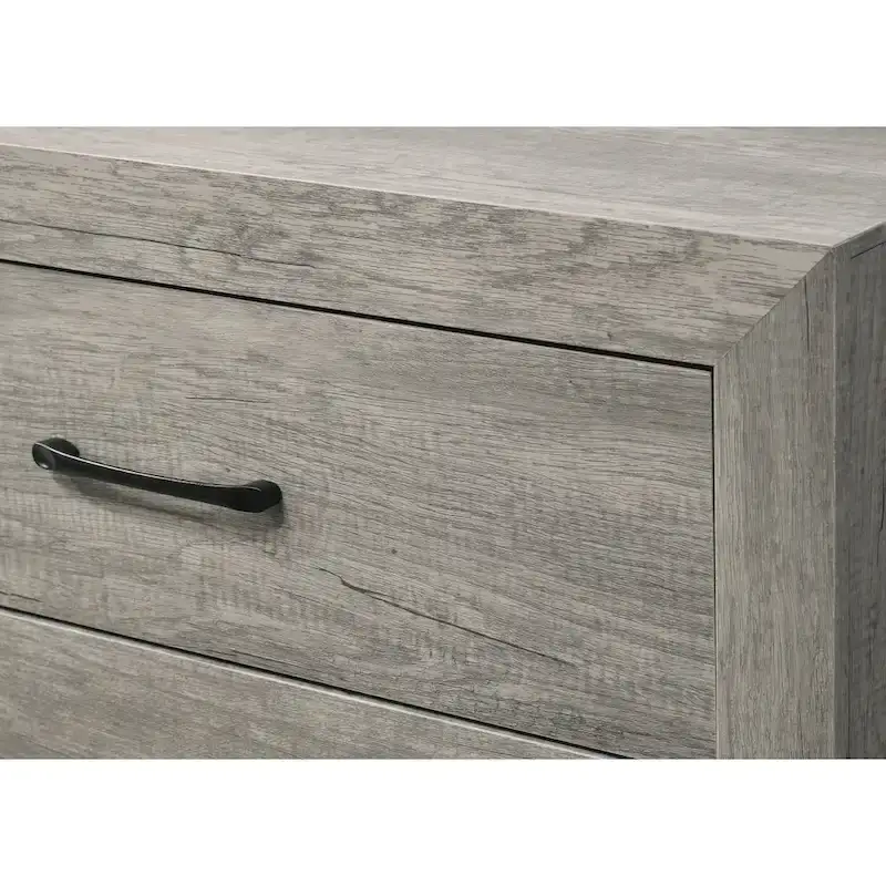Jan 6 Piece Gray Rustic Platform Bedroom Set