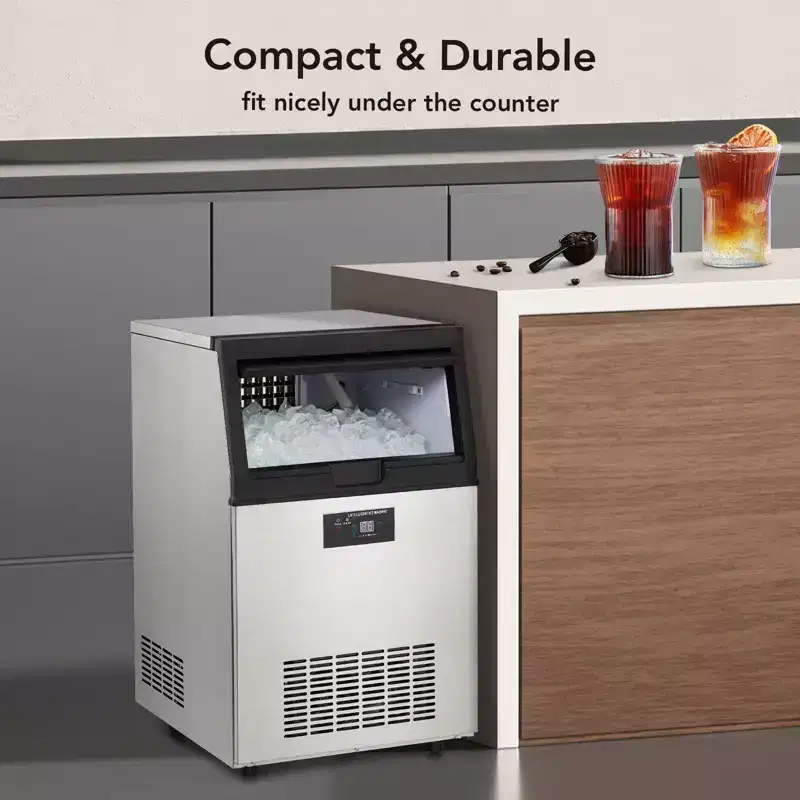 Ice Maker Machine, 80LBS/24H Ice Makers Countertop Ice Capacity, 30LBS Ice Bin,32 Ice Cubes/Cycle,Commercial Ice Maker Machine Freestanding Ice Maker