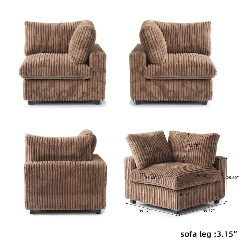 6-Seat U-Shape Modular Sectional Sofa, Oversized Plush Comfy Sofa Couch with Multiple Cushions