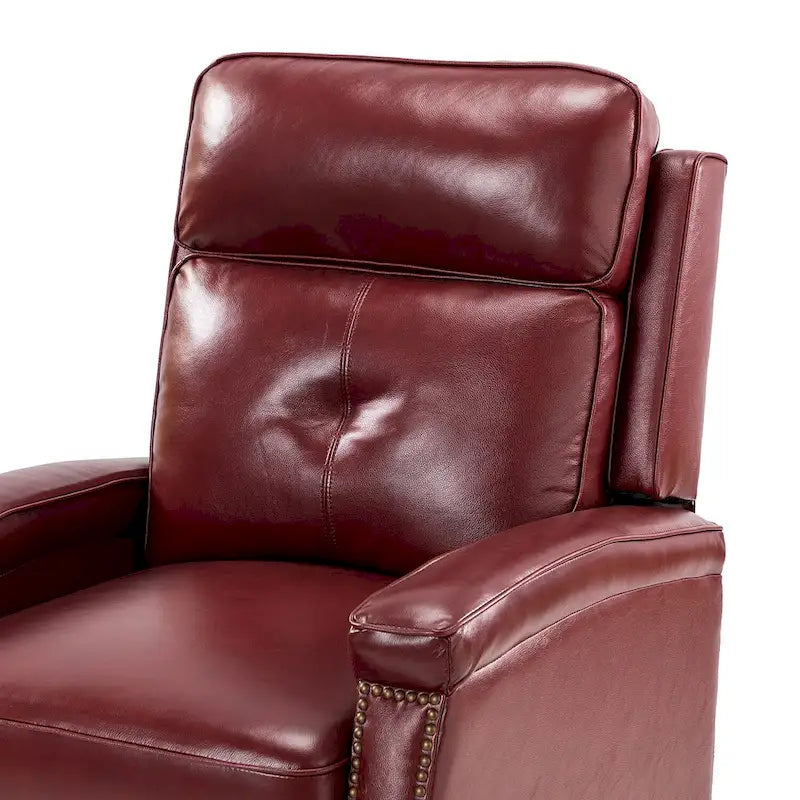 Mid-Century Modern Pushback Recliner with Nailhead Trim