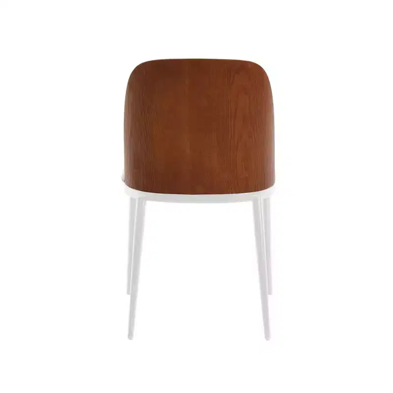 LeisureMod Tule Modern Dining Chair Set of 4 with PU Leather, Velvet, or Suede Seat and White Steel Frame  Kitchen, Dining Room, Home, Cafe, Seating