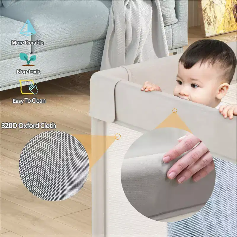 Baby Playpen with Mat 59 x 59 In, Indoor & Outdoor Activity Center, Safety Baby Fence
