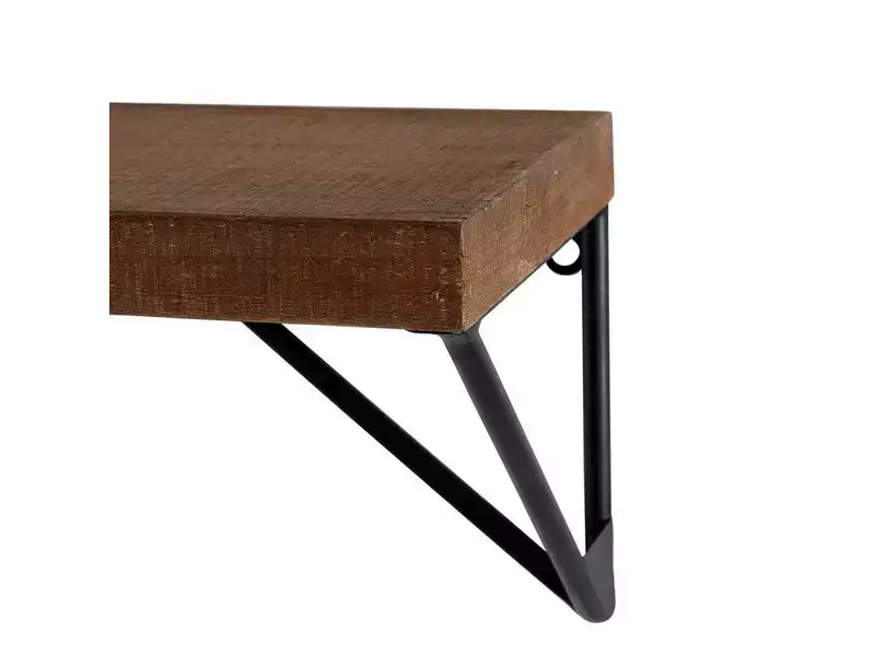 Banria 36 & 24 Metal/Wood Wall Shelves - WDC5000 - Brown/Black - Safavieh