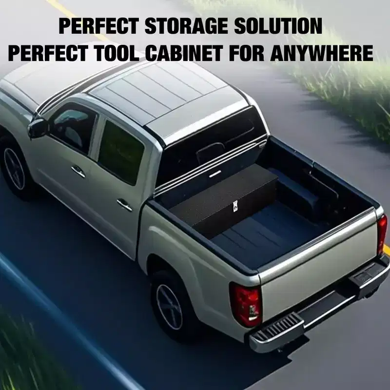 Heavy Duty Aluminum Tool Box Pick Up Truck Bed RV Trailer Toolbox Waterproof Square Storage