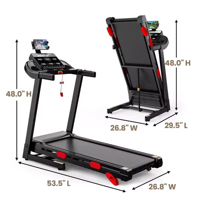 4 in-1 Folding Treadmill with 3.75HP Motor, 10% Manual Incline, Smart App Control, 320 lbs Capacity, Home Fitness Running Machine