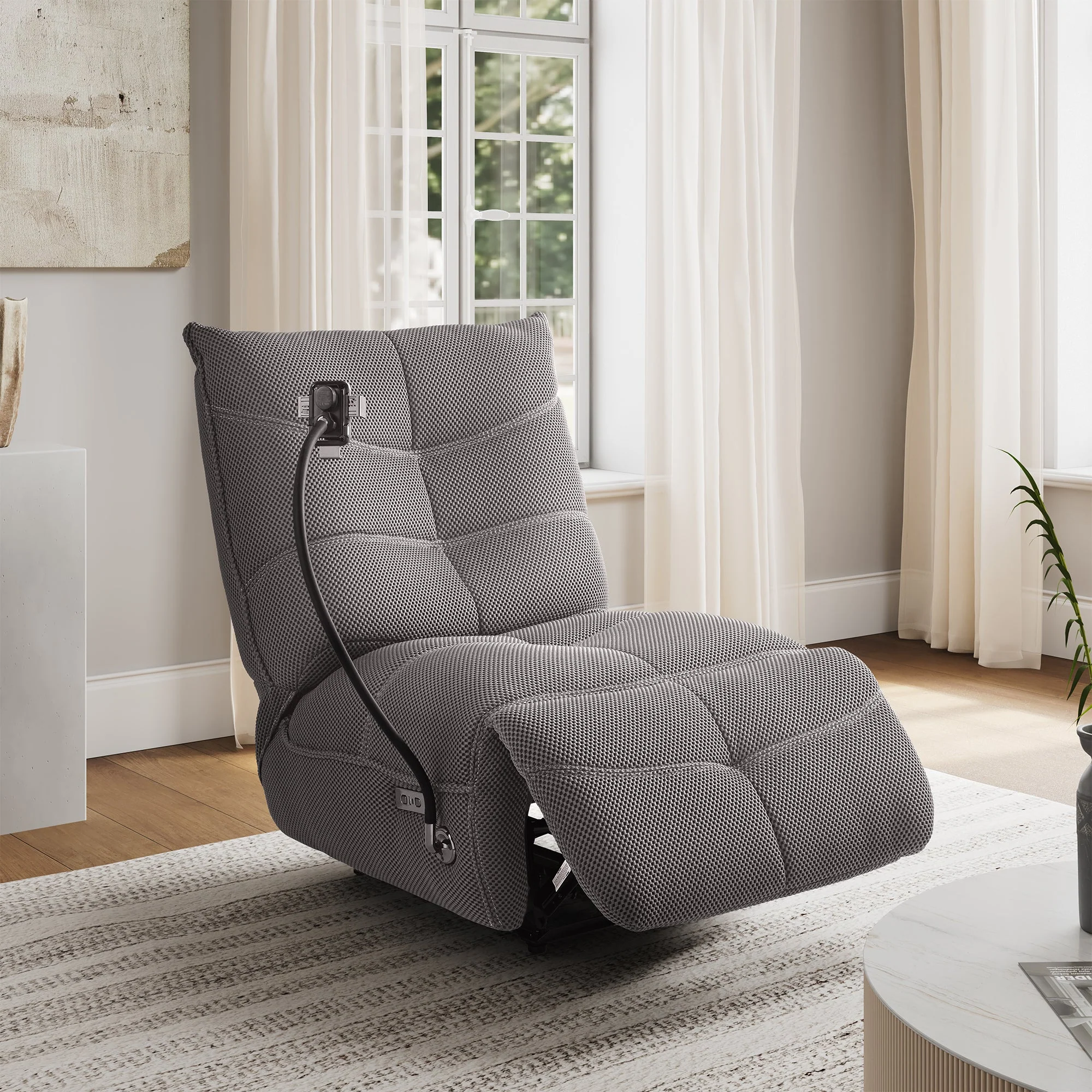 Recliner with Wireless Charging and USB Port