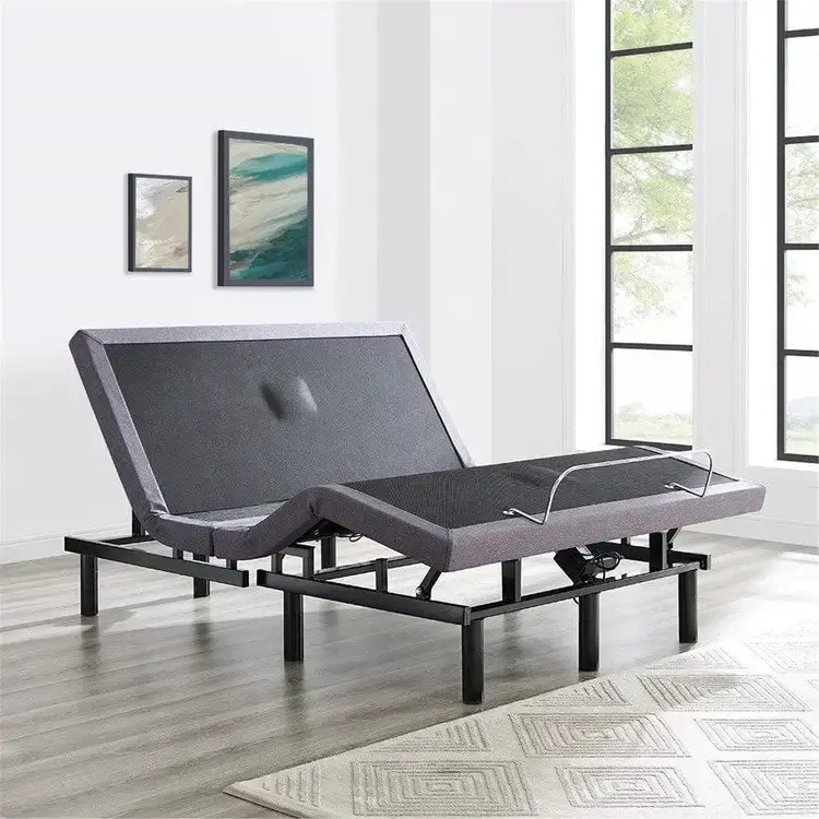 Adjustable Electric Bed Frame Base, 3-Speed Head & Foot Massage, Wireless Remote, USB Ports