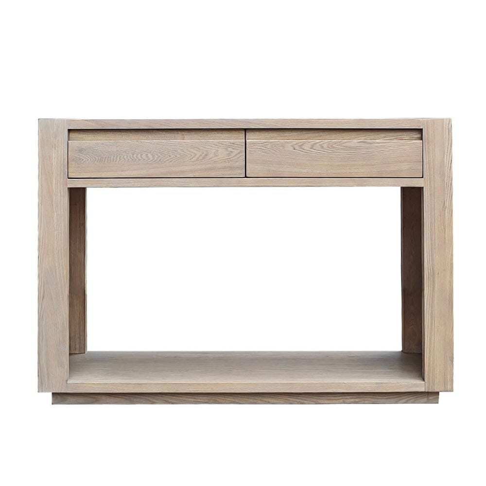 Smoked Oak 2 Drawer Console Table