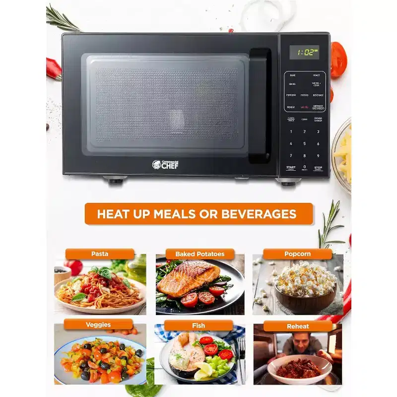 Commercial Chef 5-in-1 Countertop Microwave Air Fryer Combo, CHMF9BG