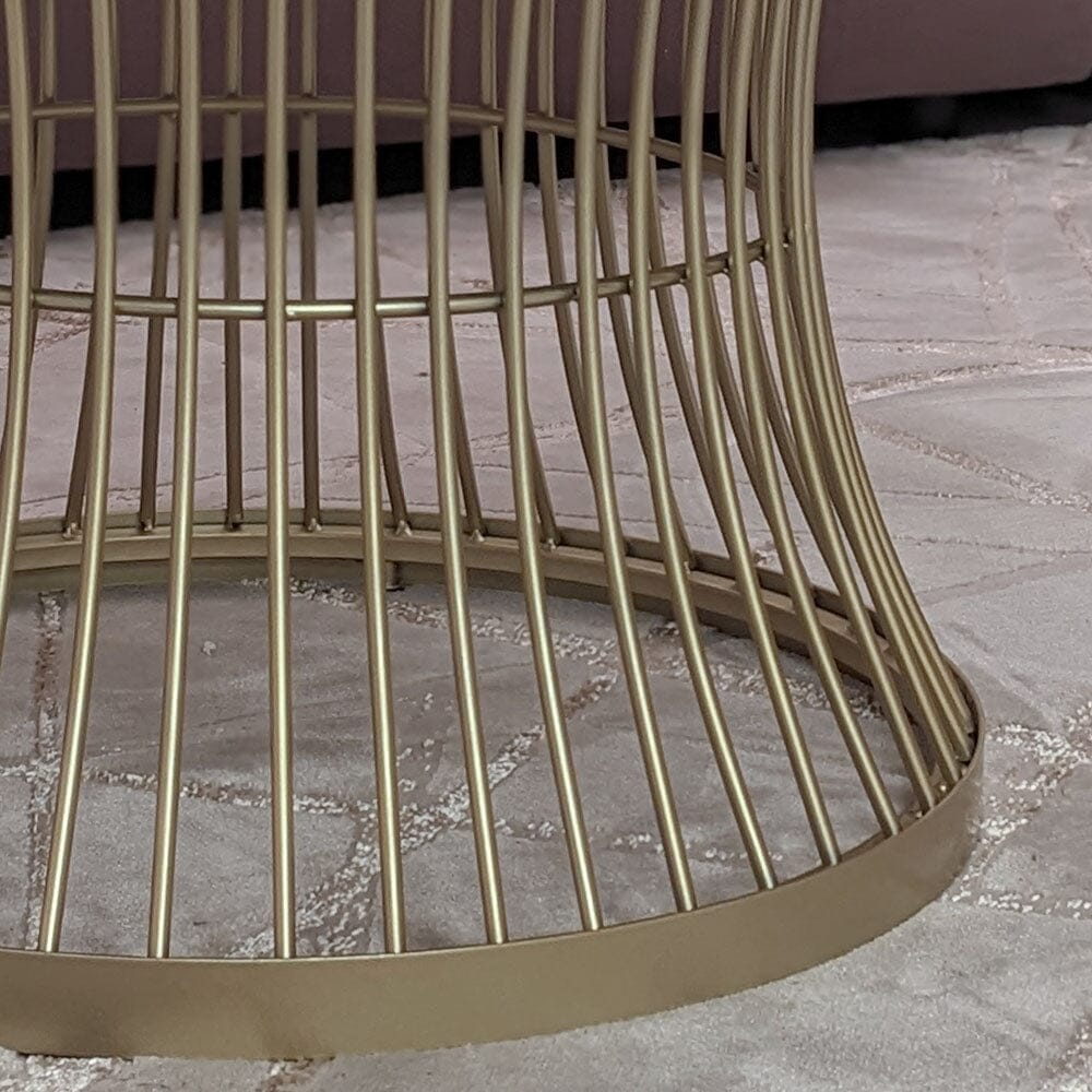 Champagne & White Round Coffee Table