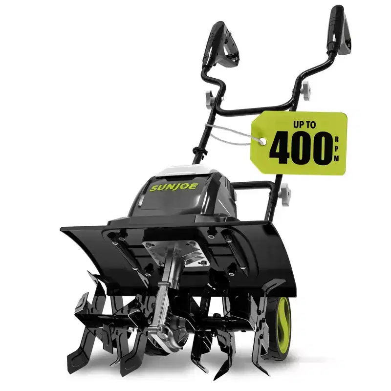 Sun Joe Electric Garden Tiller Cultivator, Steel Tines, 15 Amp, 15.7, TJ605E