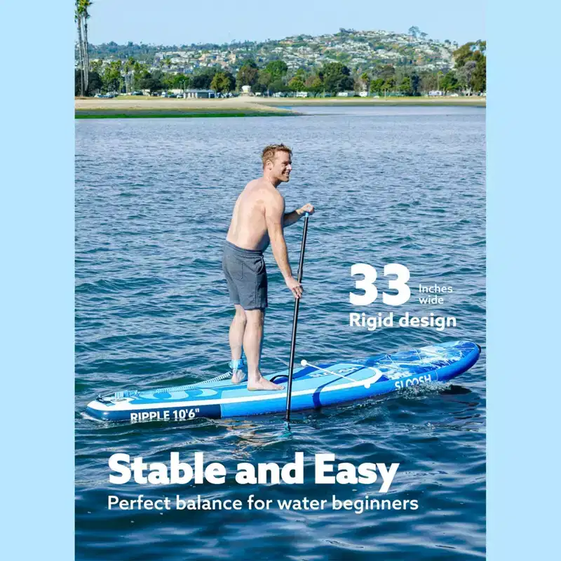 SLOOSH 126'' Ripple Inflatable Stand Up Paddle Board SUP with Premium Accessories, Non-Slip EVA Deck, Bag Included for Youth & Adults Water Adventure