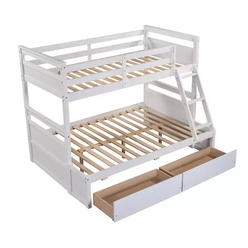 Twin Over Full Convertible Bunk Bed With 2 Storage Drawers