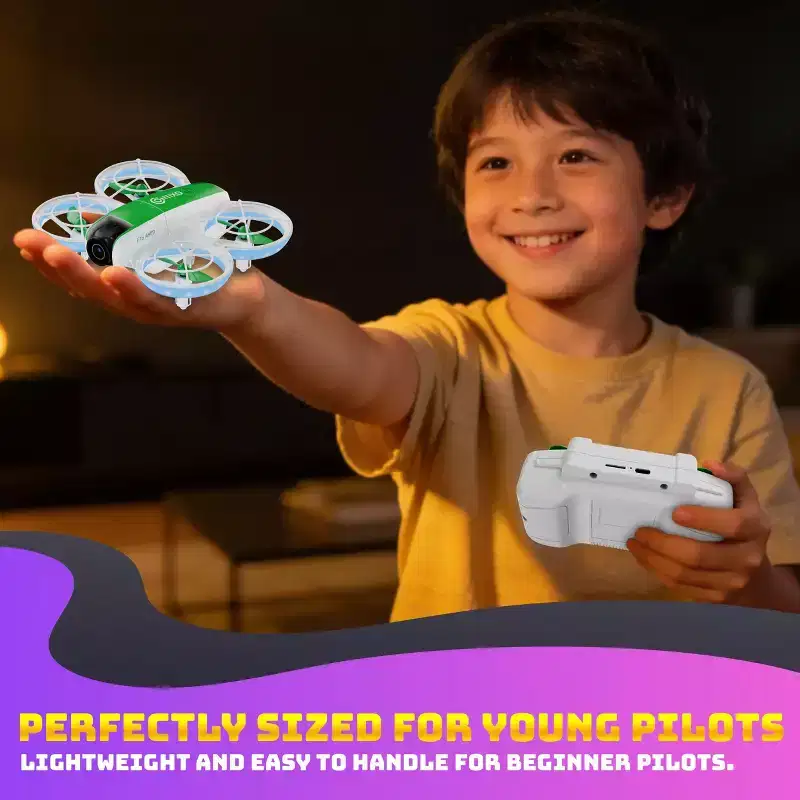 Contixo F15 Astro Kids Drone, HD Camera, 2.4 Screen Remote, Auto Hover, 2 Batteries, RGB Light 3D Flip Drones Toys Gift for Boys Girls- Green