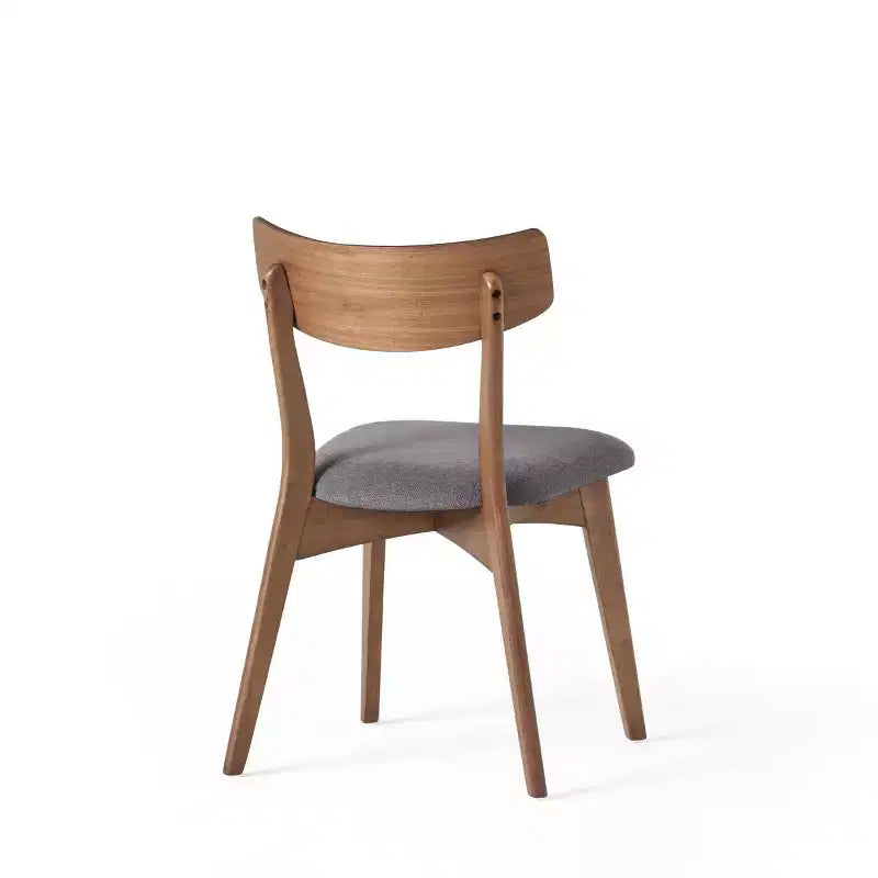 Set of 2 Mid-Century Modern Dining Chairs with Cushioned Seats