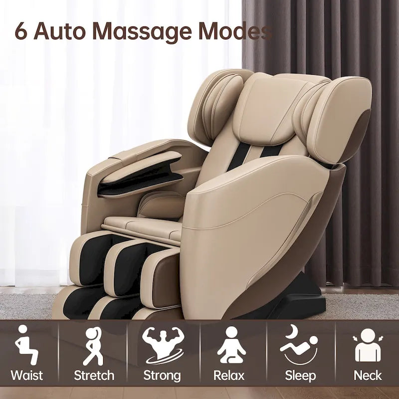 Full Body Massage Chair with Zero Gravity, Bluetooth Speaker & Foot Roller