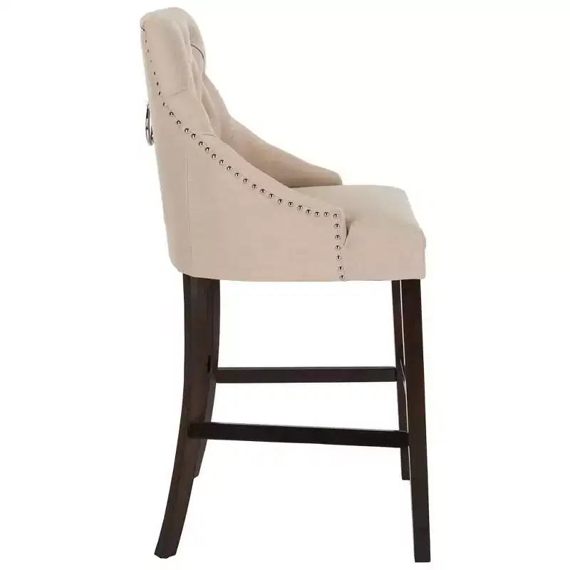 Tufted Wing Back Bar Stool