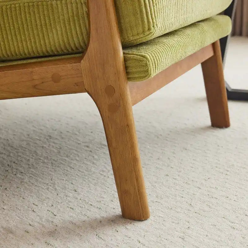 High Back Solid Wood Armrest Backrest Leisure Chair Accent Chair