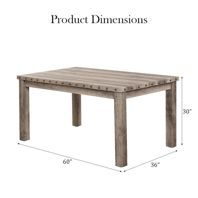 Rustic Farmhouse Rectangular Dining Table, Premium Wood