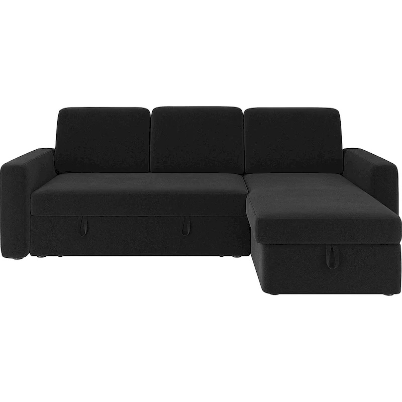 L-Shaped Reversible Sectional Sofa with Pull Out Bed & Storage - 83x 57.5x33