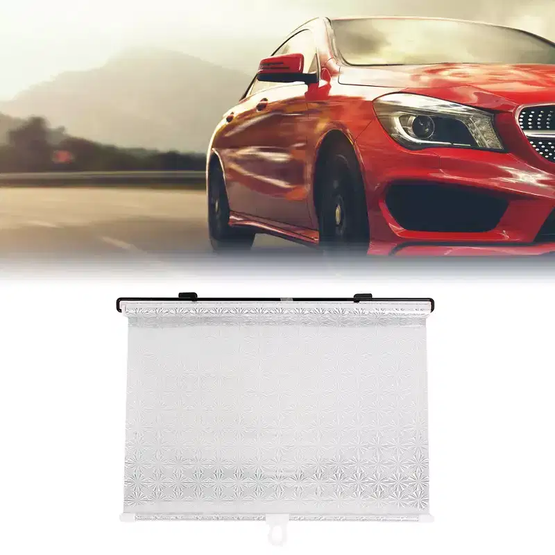 Unique Bargains Reflective Retractable Window Sun Shade Sunshield Roller Screen 125cm x 40cm Silver