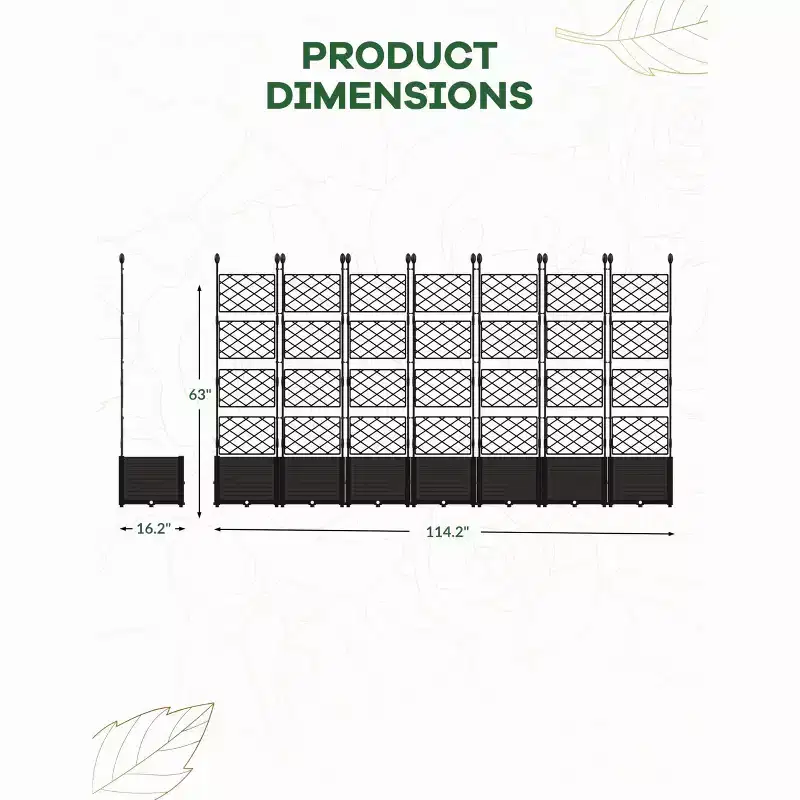 Garvee Raised Garden Bed with Trellis & Privacy Screen,Vertical Garden Planter Box for Climbing Plants