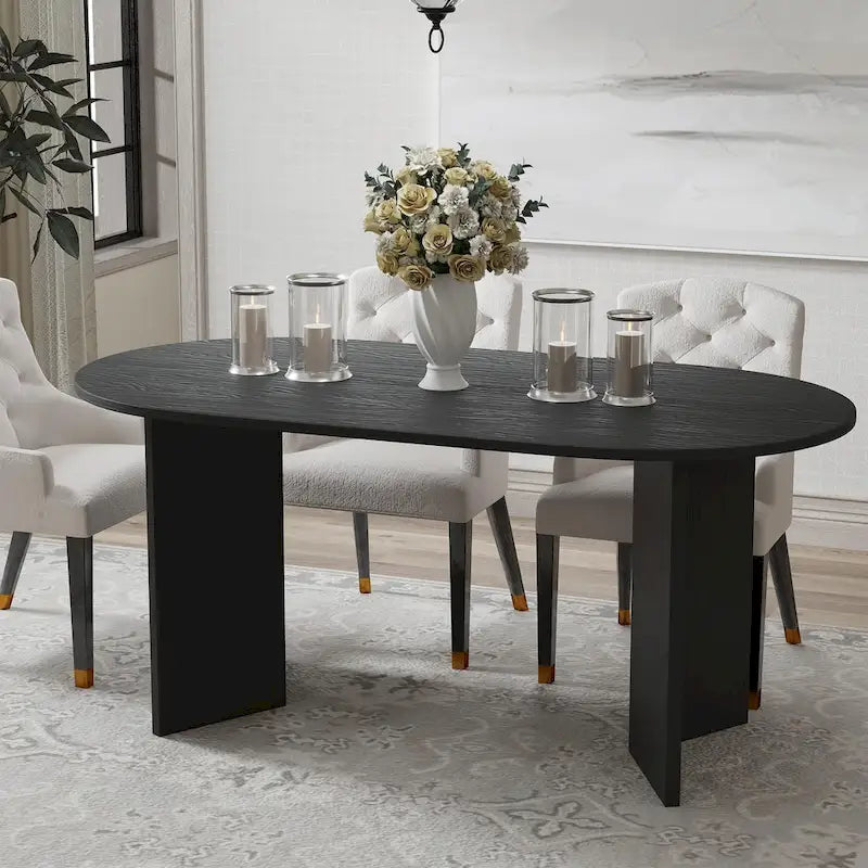 Nordic Style Solid Wood Oval Dining Table, Seats 6