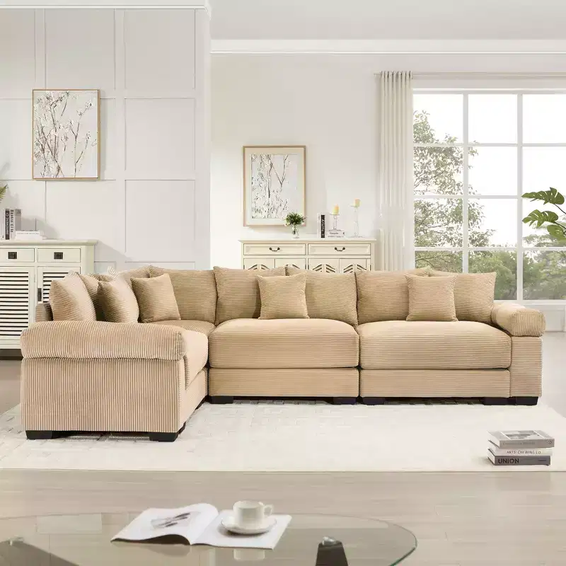 Oversized Cloud Modular Sectional Couch,Convertible Sectional Couches Deep Seat Extra-Wide Armrests