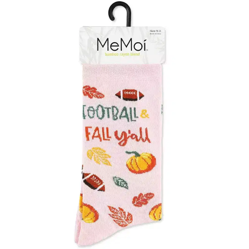 Memoi Women's Football & Fall Bamboo Crew Socks