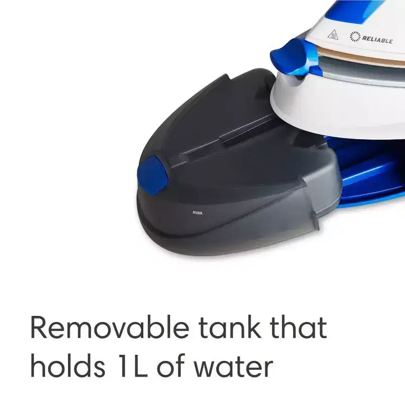Reliable Corporation Maven 125IS 1L Home Ironing Station: Ceramic Soleplate, Digital Display, Vertical Steam, 1500W, Auto Shut-Off