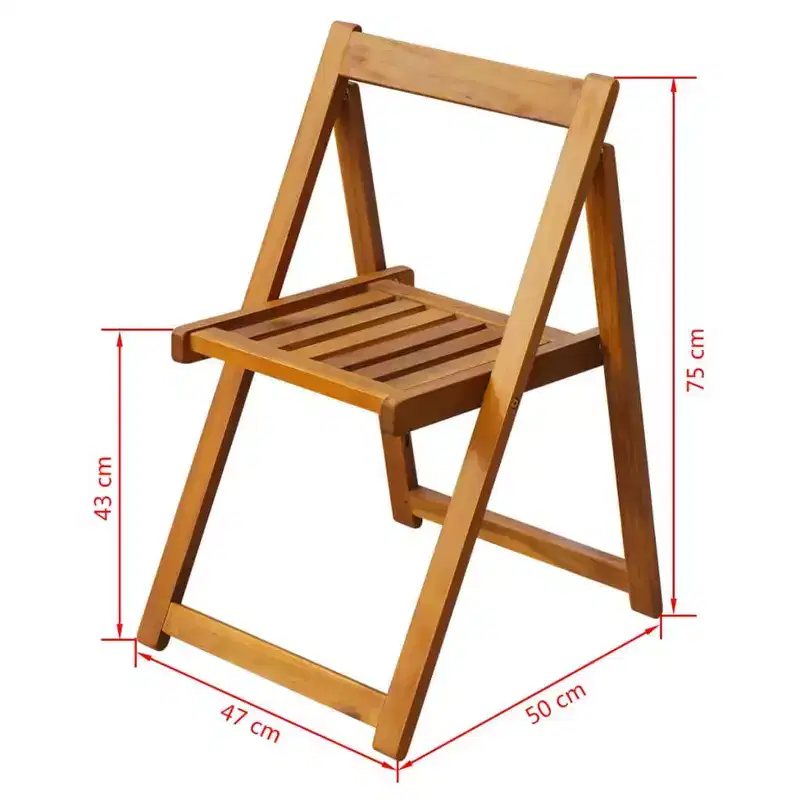 vidaXL Folding Garden Chairs Made from Solid Acacia Wood for Outdoors