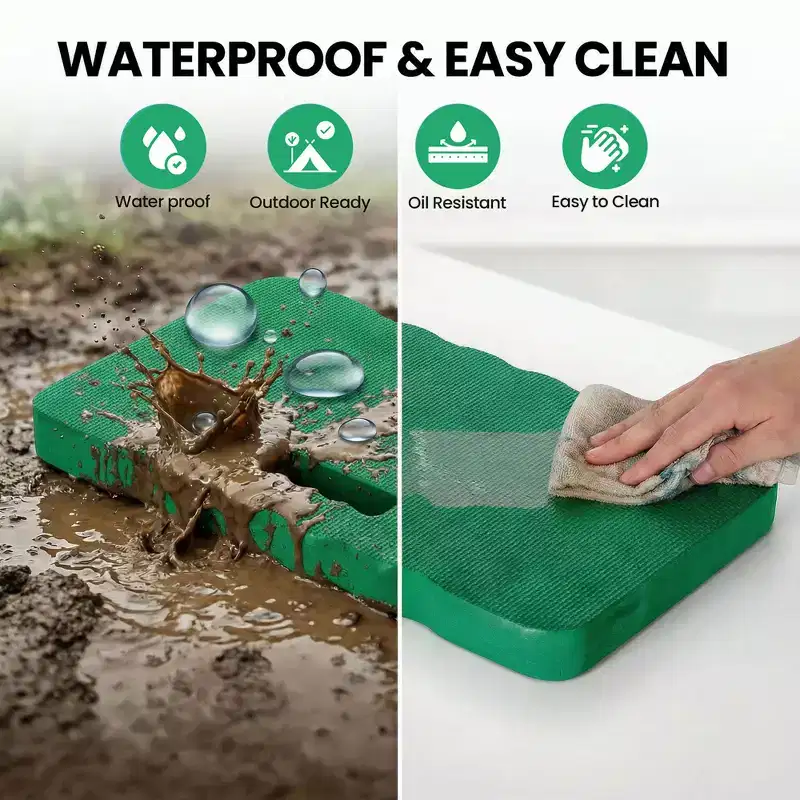 Thick Foam Kneeling Pad for Gardening Workout Soft Knee Cushion Mat for Gaden and Home, Set of 2 Large Green