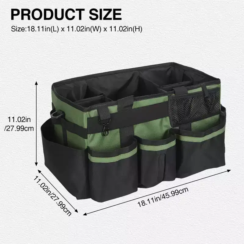Cleaning Organizer Bag with Dividers, Portable Cleaning Storage Bag for Home, Kitchen, Car, Outdoor Use for Cleaners and Housekeepers