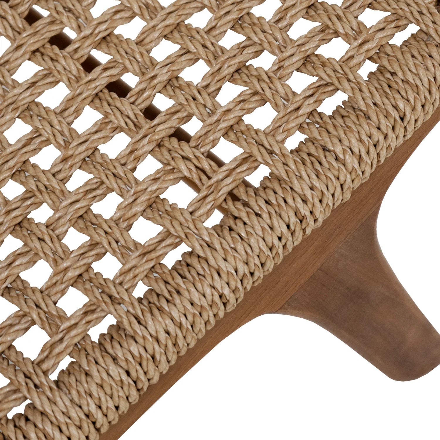 Rustic Teak Lounge Chair with Woven - Outdoor