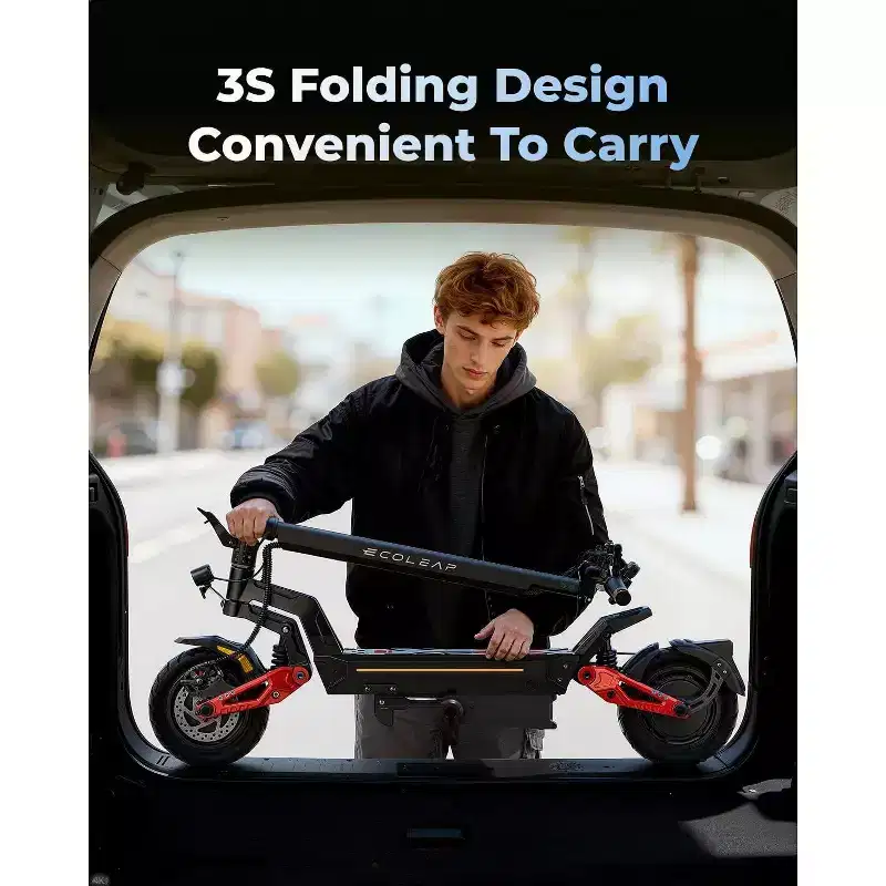 ECOLEAP L7 PRO Electric Scooter for Adults, 4000W Peak Dual Motor, 43.5MPH, 75Mile Range, Dual Suspension, Front & Rear Disc Brakes, UL