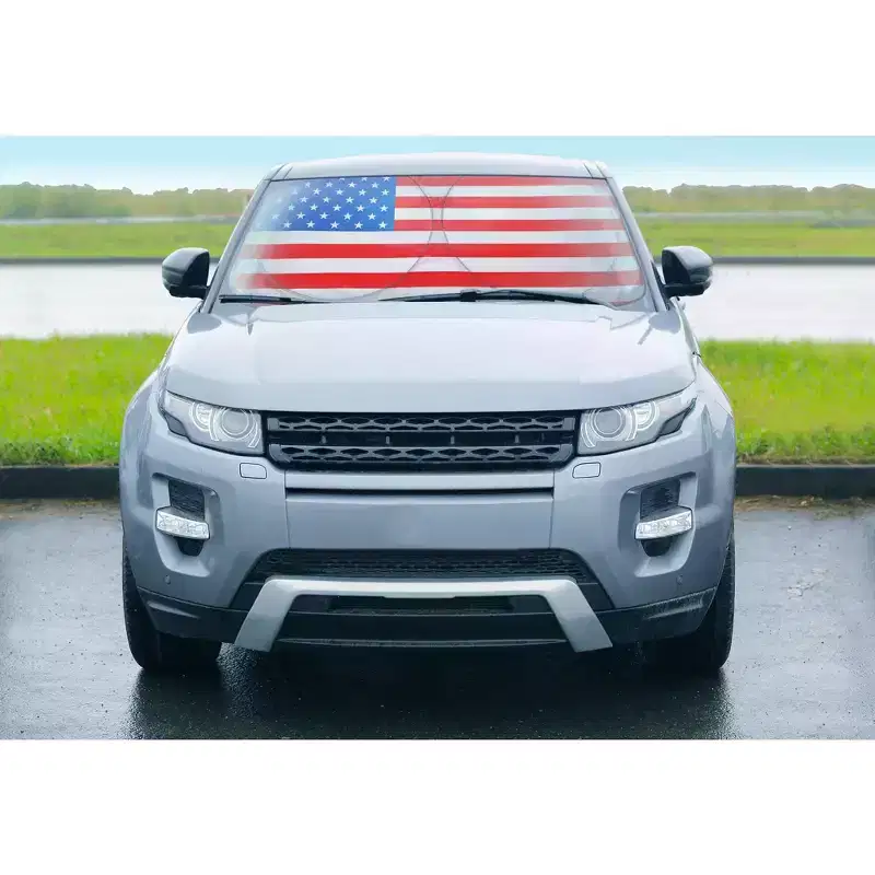 Surreal Entertainment American Flag Sunshade for Car Windshield | 64 x 32 Inches