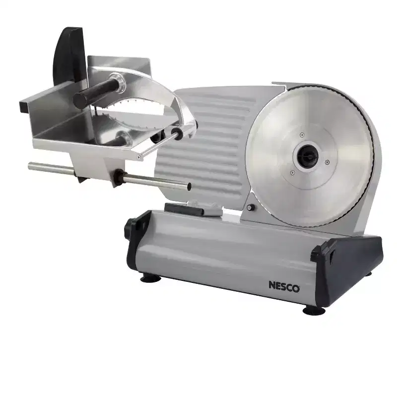NESCO 8.6" Food Slicer: Stainless Steel Electric Kitchen Slicer, 180W, Blade Guard, Silver