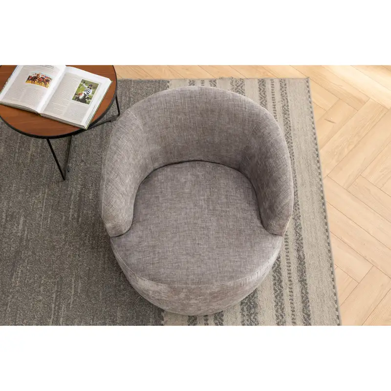 Chenille Swivel Accent Barrel Chair