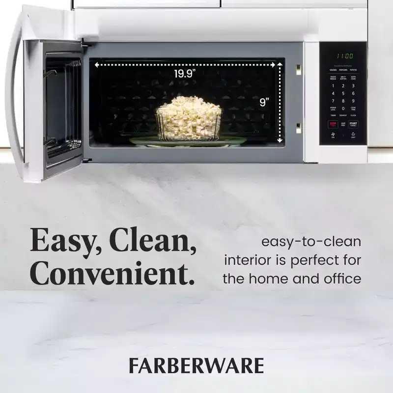 Farberware 1.7 Cu. Ft. Over-the-Range Microwave, 1000W with Smart Sensor Cooking