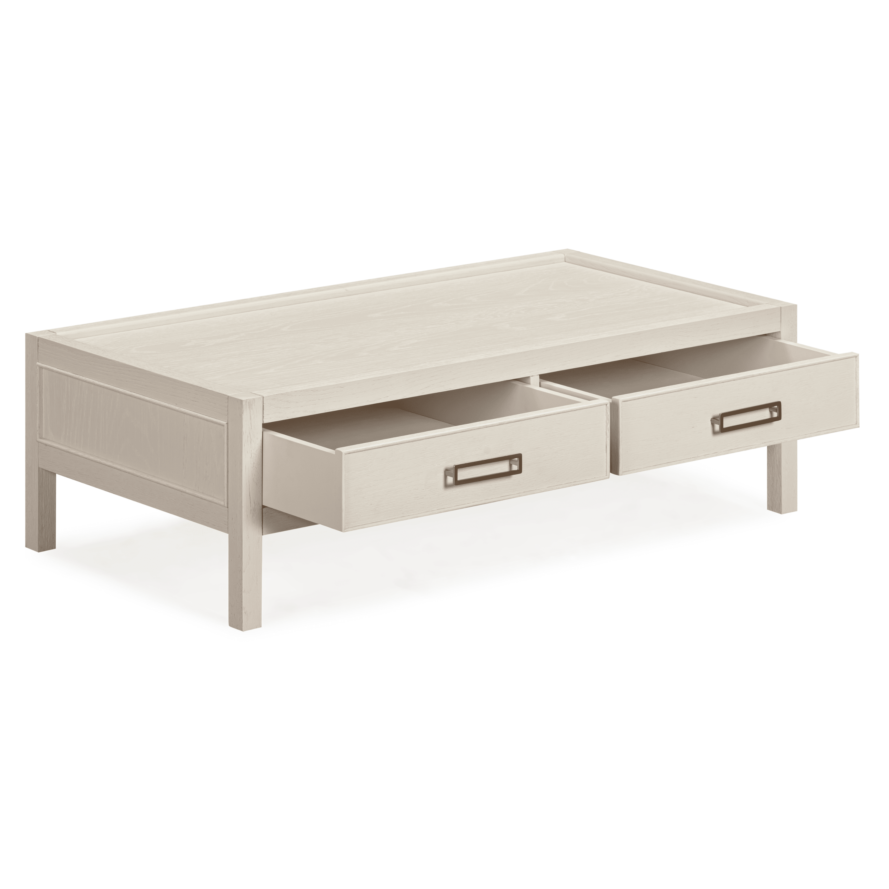 Cream Oak Veneer 2 Drawer Coffee Table