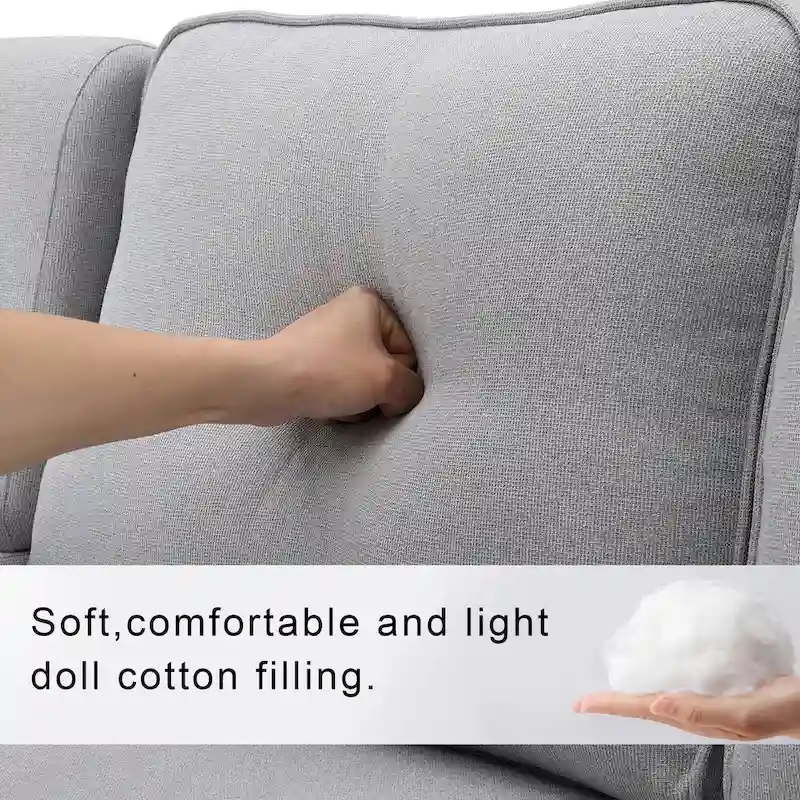 114.2 Upholstered Sofa with Console, Cup Holders and USB Charging
