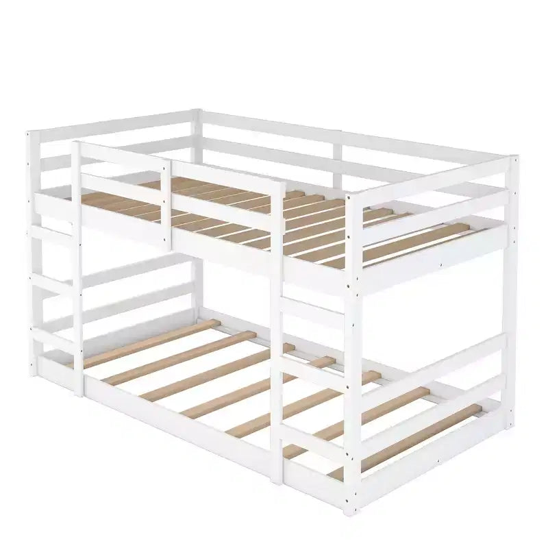 Whisen Full Over Full Bunk Bed with Ladder, Solid Construction