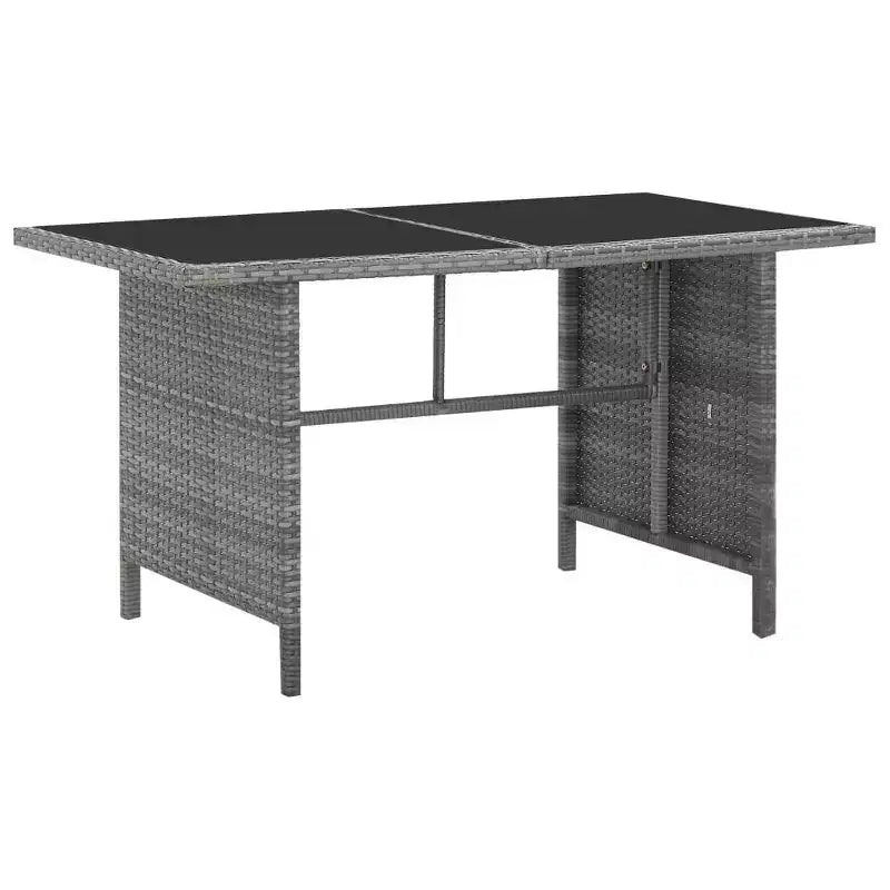 vidaXL Dining Set Grey PE rattan Large Removable Covers