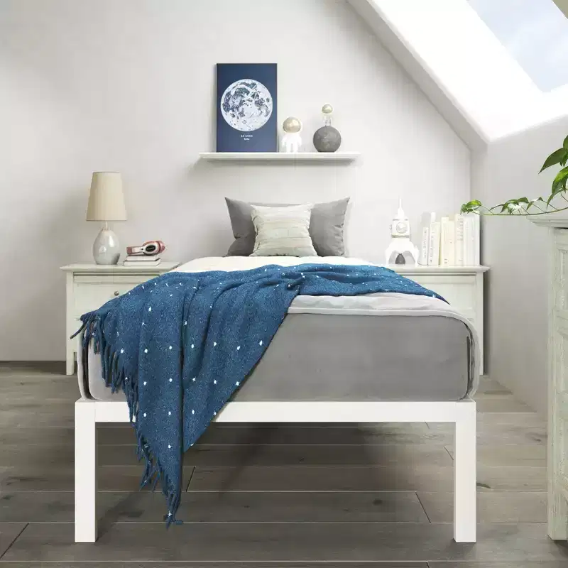 Mia 14 Metal Platform Bed Frame White - Zinus