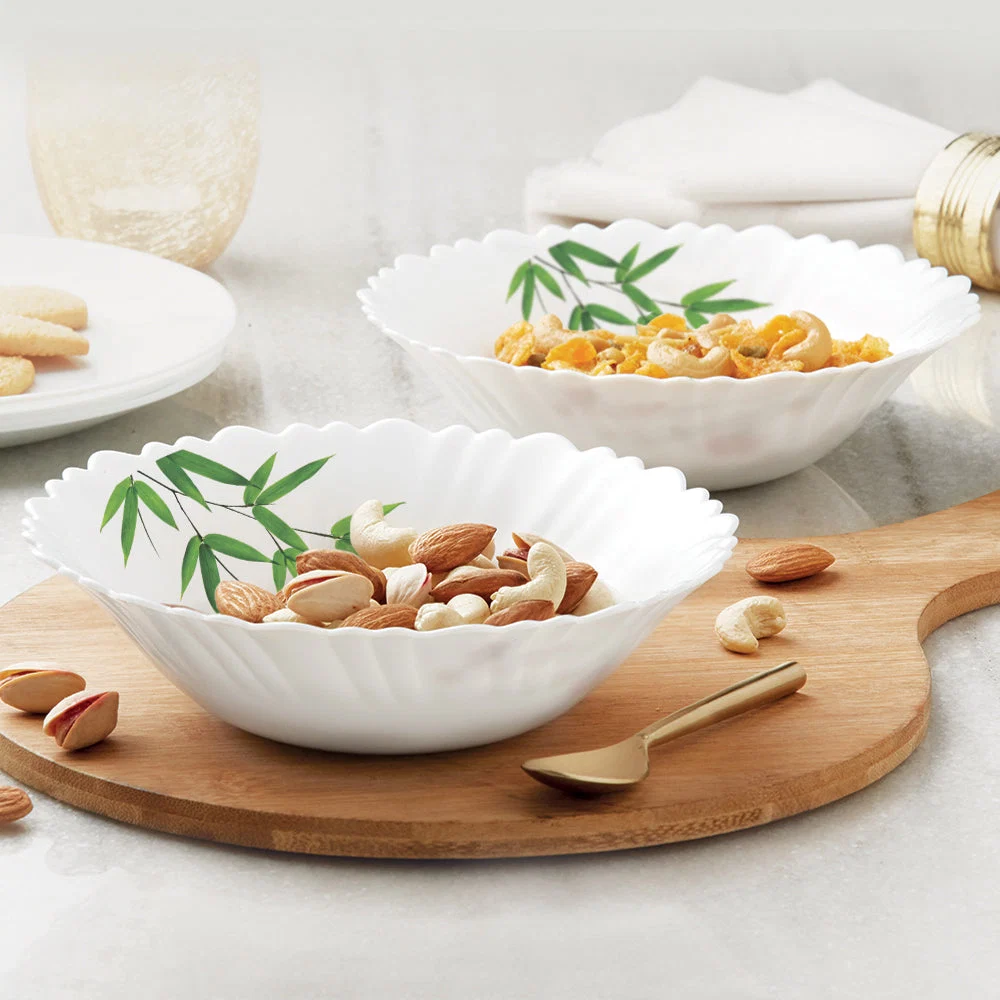 Green Bamboo Leaves Multipurpose Bowl Set – 2 pcs
